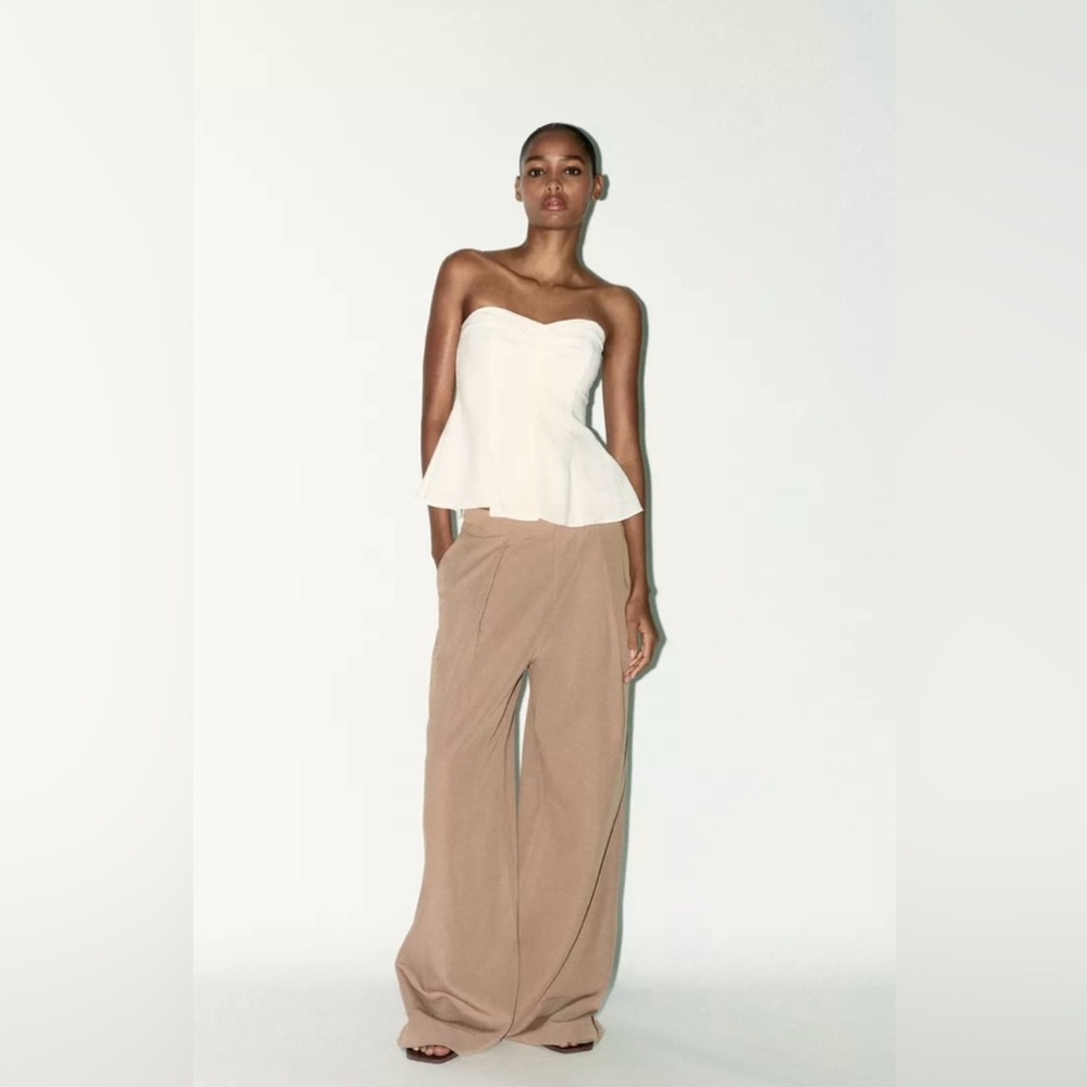 ZARA…. Strapless Linen Top